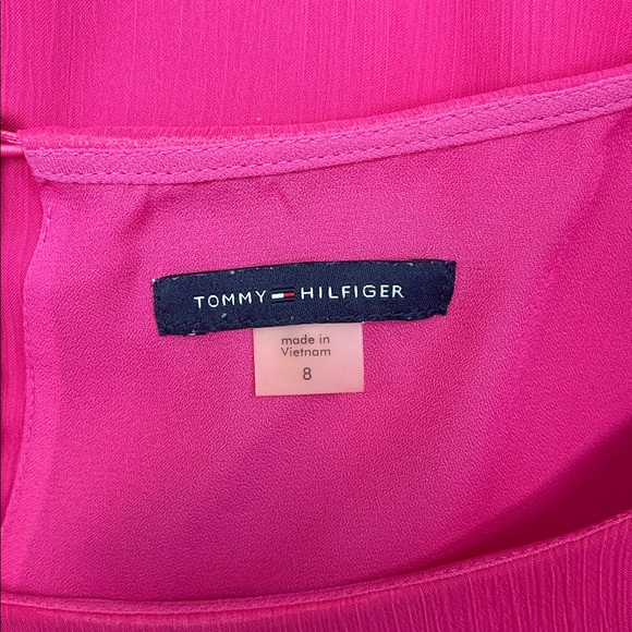Tommy Hilfiger Sleeveless Pink Ruffle Hem Dress Ladies Size 8 - Picture 12 of 14